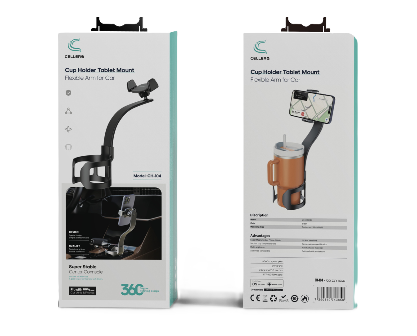 תושבת טלפון לרכב CELLERA – Cup Holder Mount