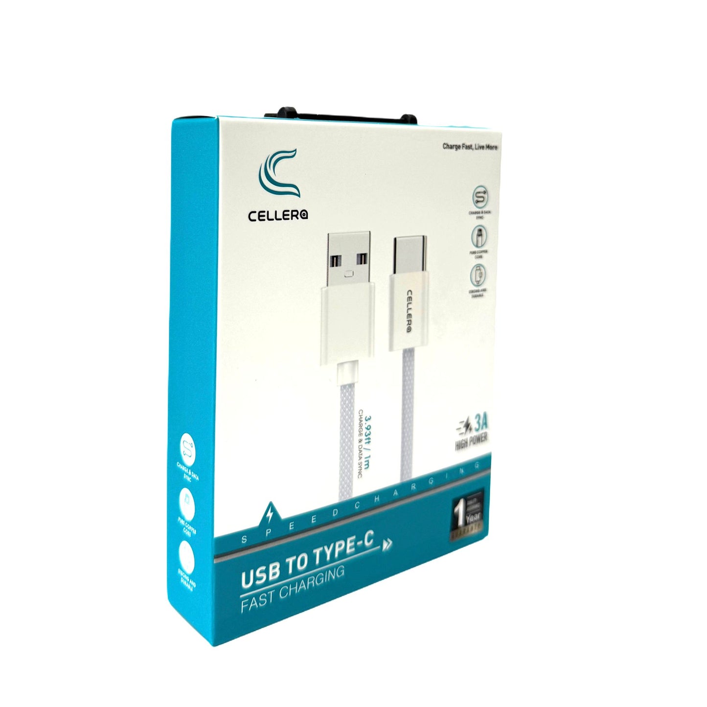 כבל קלוע USB-A to Type-C