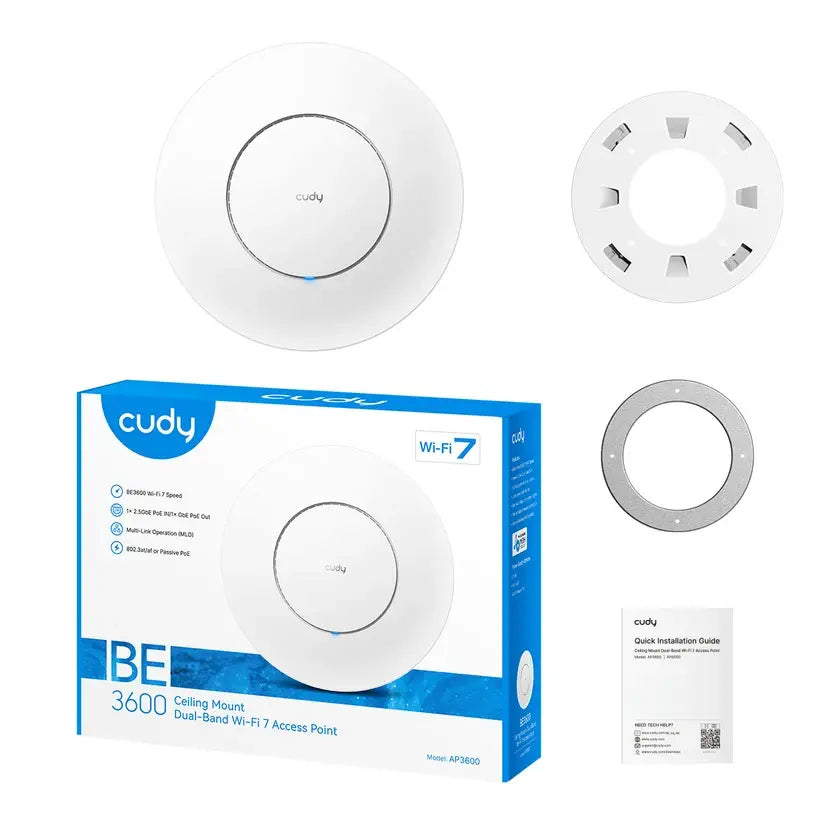 Cudy AP3600 1.0 - נקודת גישה אלחוטית Wi-Fi 7 BE3600 עם 2.5G PoE